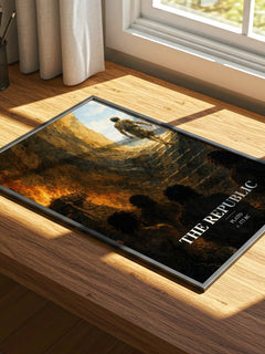 The Republic watercolour book poster framed on wall – philosophy wall art