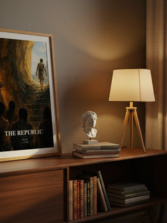 The Republic watercolour print on bookshelf – Plato fan gift