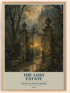 The Lost Estate book cover book poster by Henri Alain-Fournier – framed literary art print