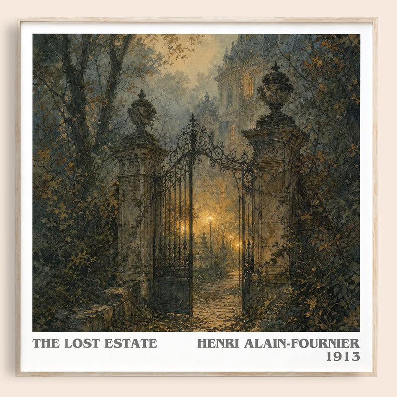 The Lost Estate literary book poster by Henri Alain-Fournier – framed literary art print
