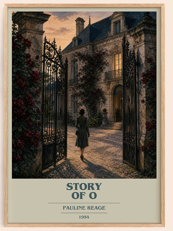 Story of O book cover book poster by Pauline Reage – framed literary art print