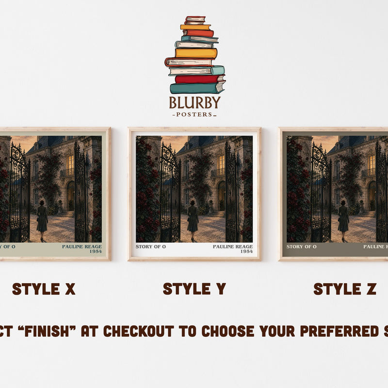 Story of O literary print in frame leaning in hallway – literary fiction wall art