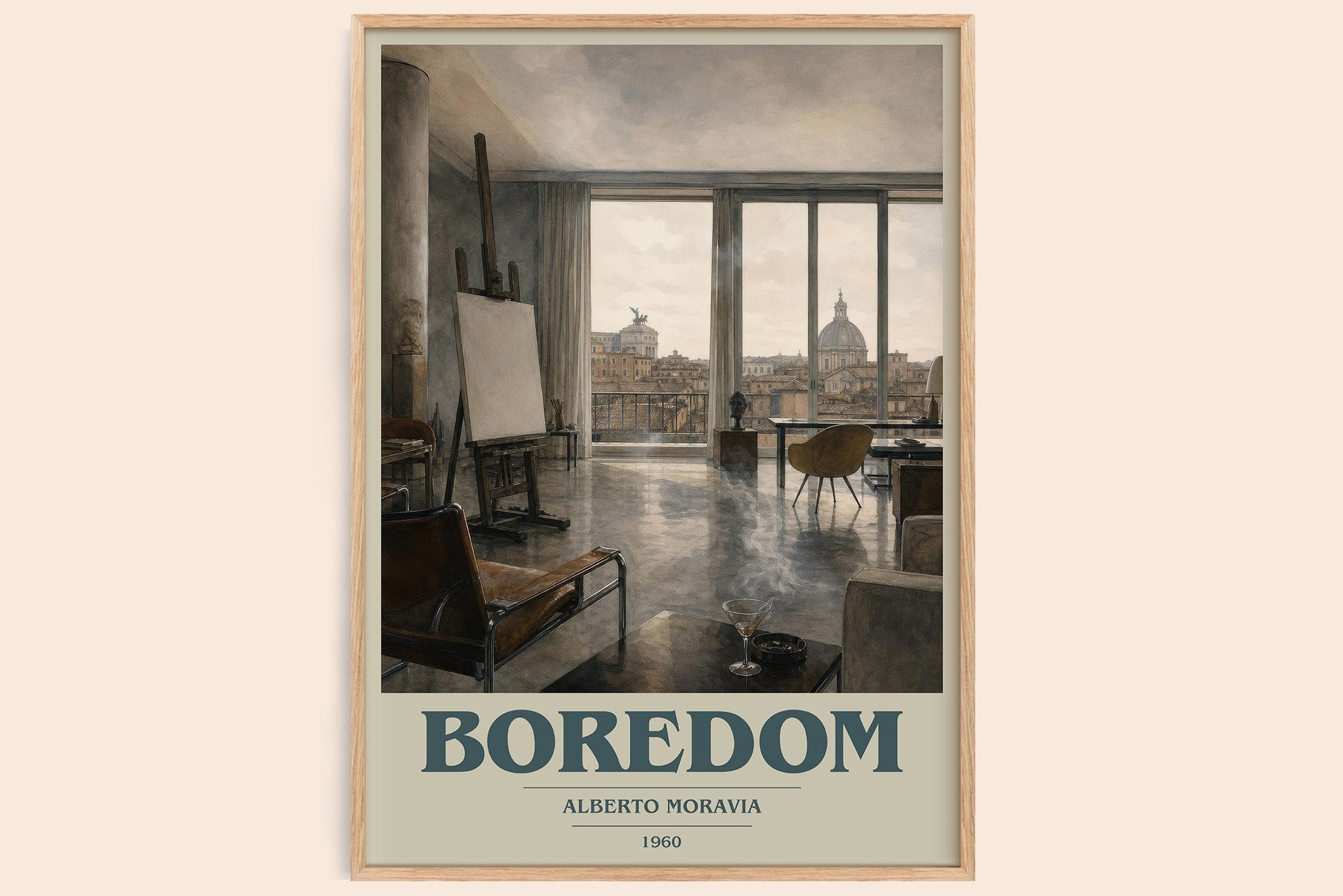 Boredom Book Cover Poster by Alberto Moravia