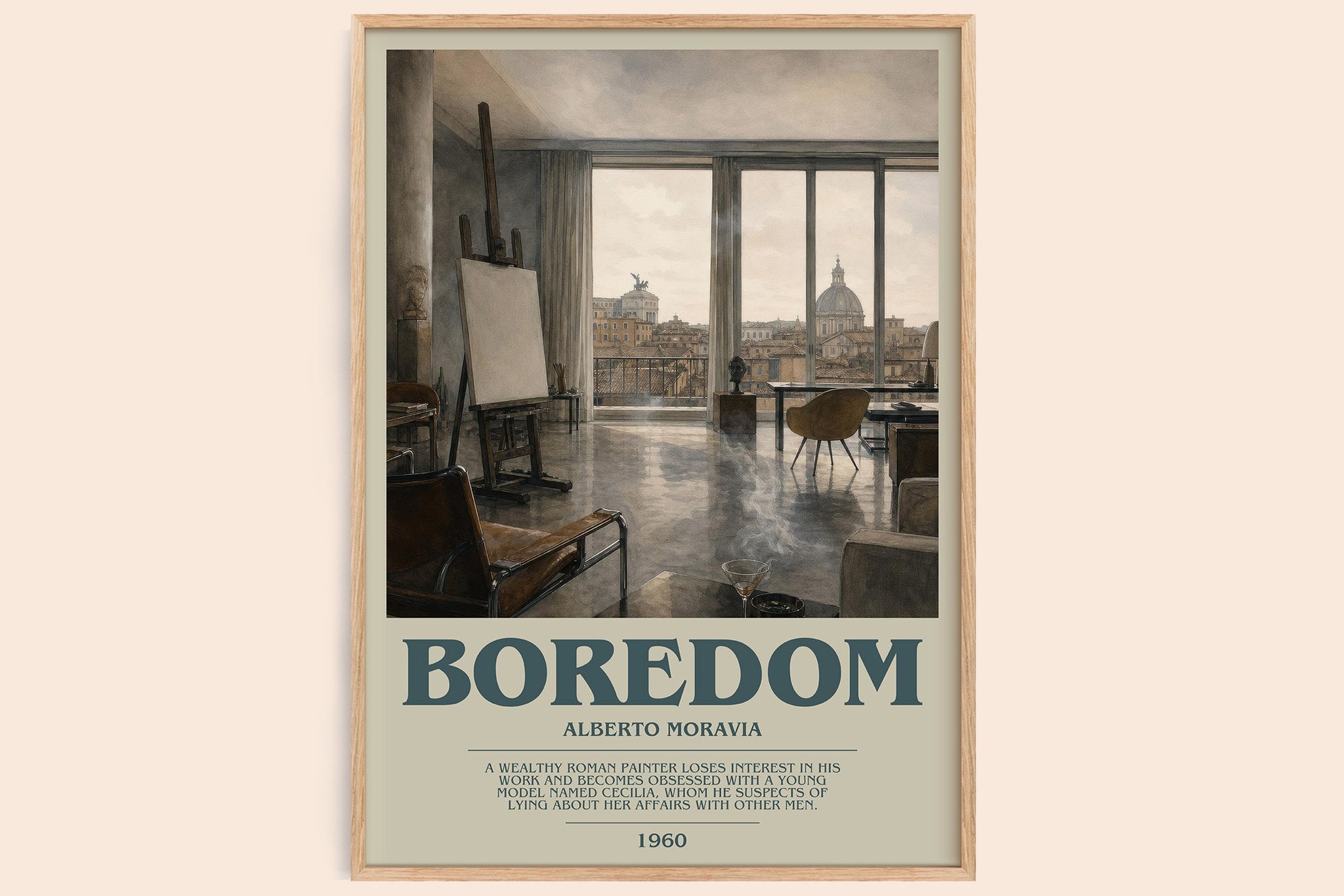 Boredom Bookish Wall Art by Alberto Moravia