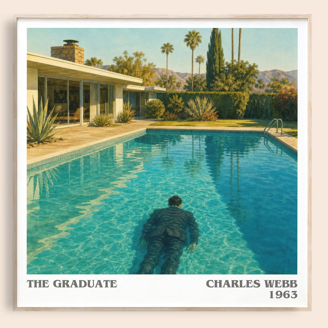 The Graduate literary book poster by Charles Webb – framed literary art print