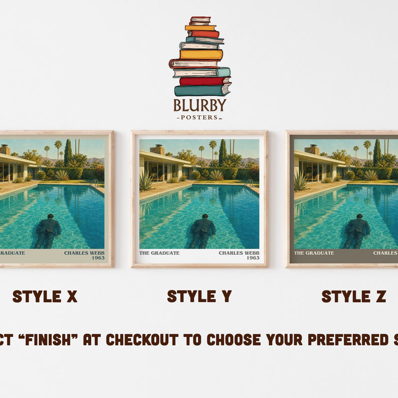 The Graduate literary print in frame leaning in hallway – literary fiction wall art