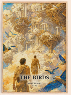 The Birds watercolour book poster by Aristophanes – framed literary art print