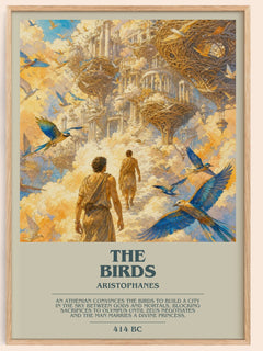 The Birds bookish book poster by Aristophanes – framed literary art print