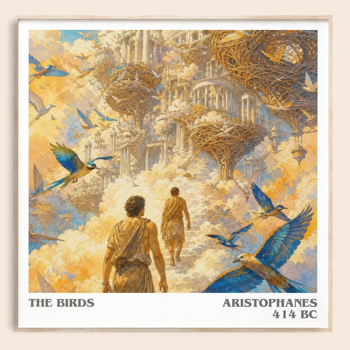 The Birds literary book poster by Aristophanes – framed literary art print