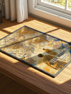The Birds watercolour book poster framed on wall – satire wall art