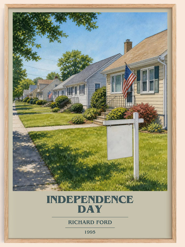Independence Day book cover book poster by Richard Ford – framed literary art print