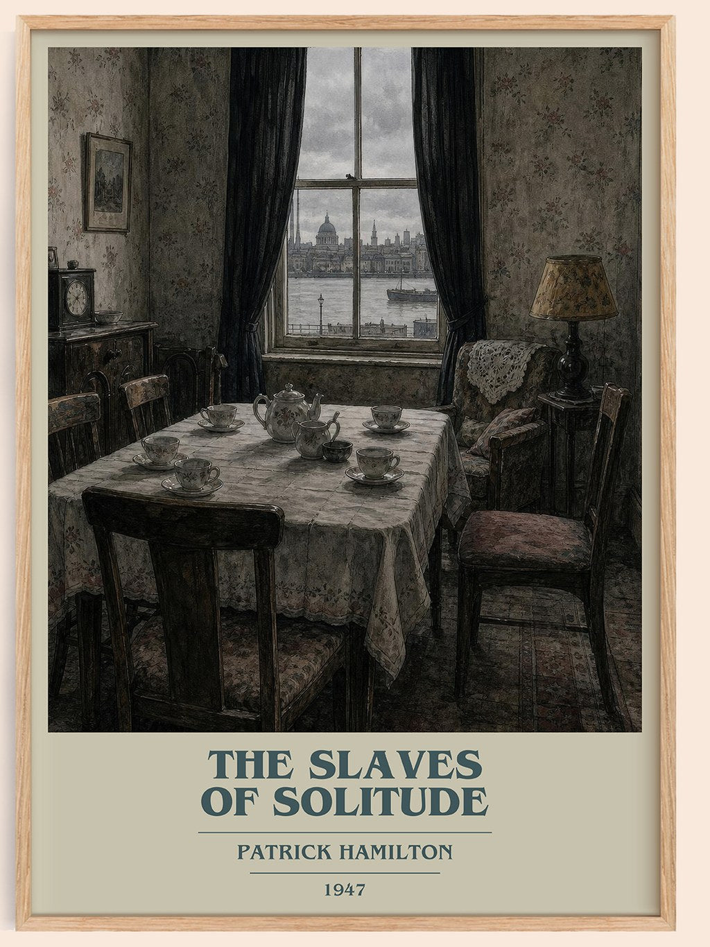 The Slaves of Solitude book cover book poster by Patrick Hamilton – framed literary art print