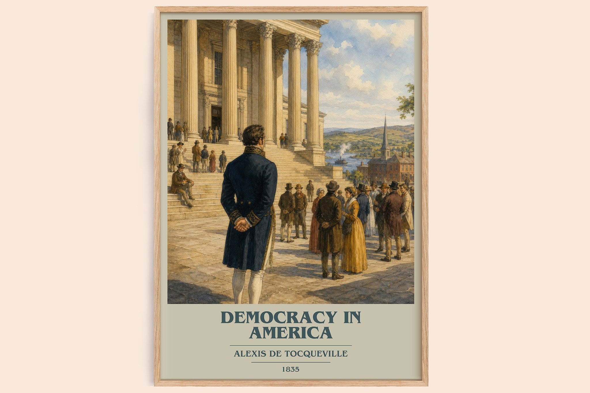 Democracy in America Book Cover Poster by Alexis de Tocqueville