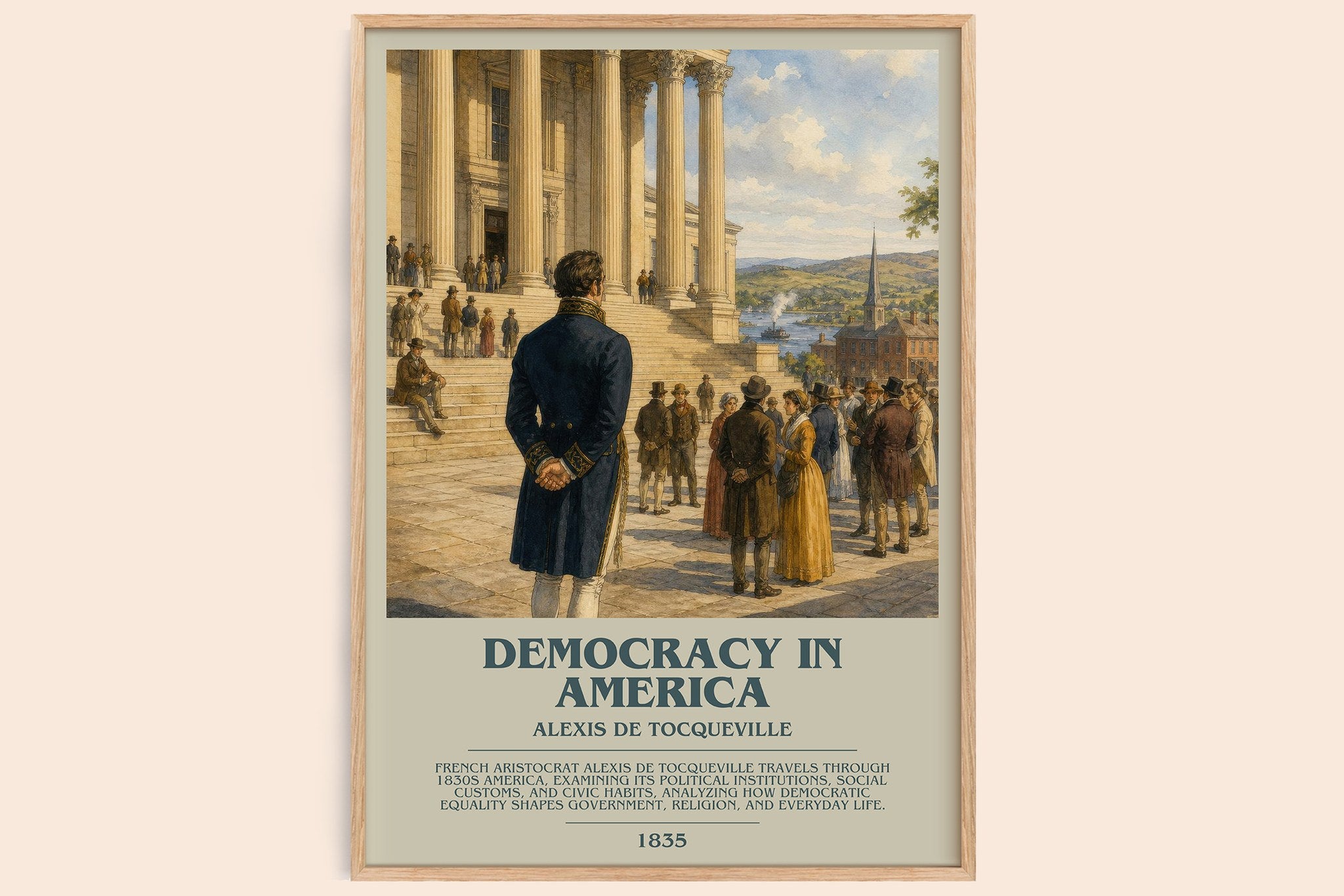 Democracy in America Bookish Wall Art by Alexis de Tocqueville