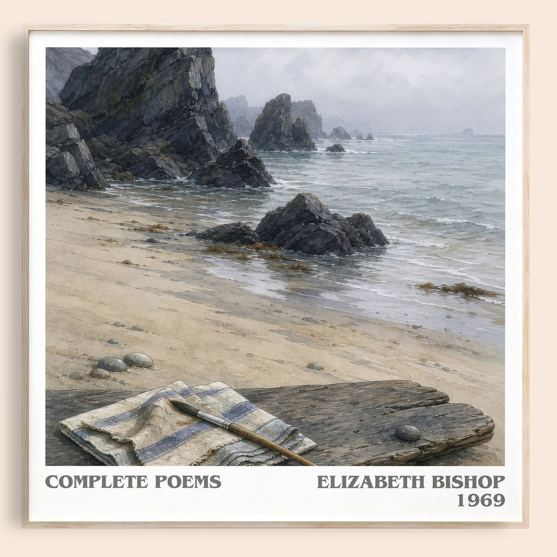 Complete Poems literary book poster by Elizabeth Bishop – framed literary art print