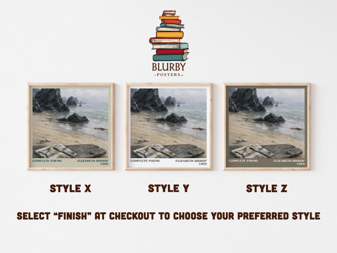 Complete Poems literary print in frame leaning in hallway – poetry wall art (mockup)