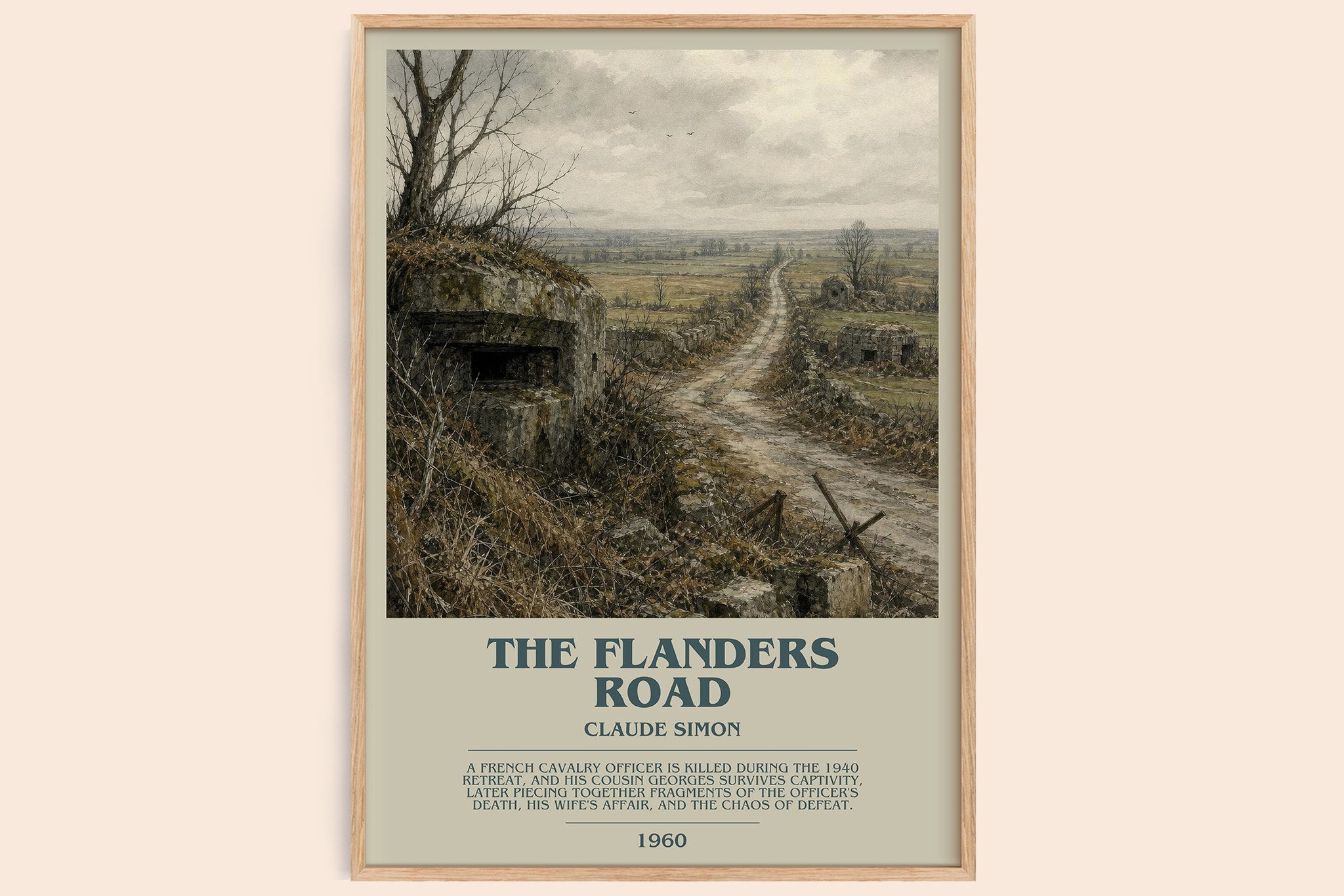 The Flanders Road Bookish Wall Art by Claude Simon