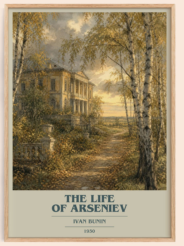 The Life Of Arseniev book cover book poster by Ivan Bunin – framed literary art print