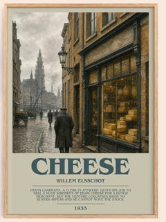 Cheese bookish book poster by Willem Elsschot – framed literary art print