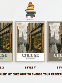 Cheese book cover print framed by window – literary home decor