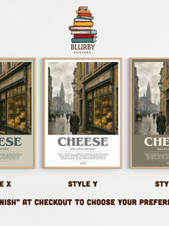 Cheese bookish print framed by window – literary home decor