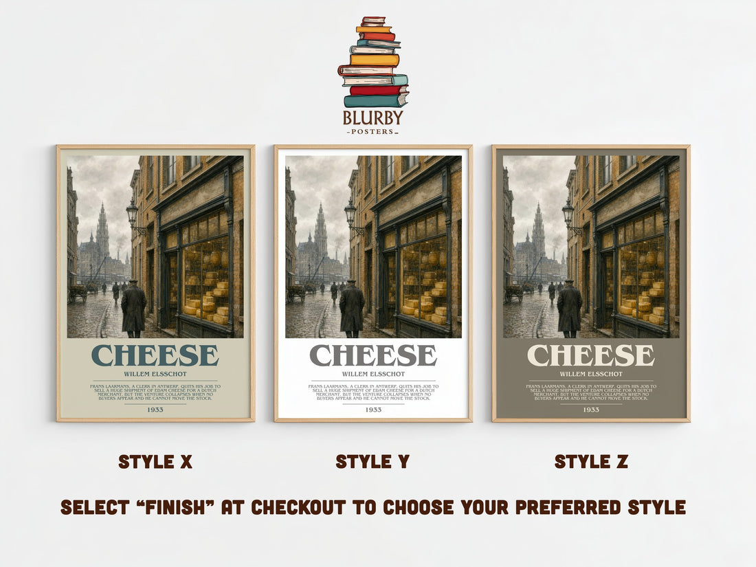 Cheese bookish print framed by window – literary home decor
