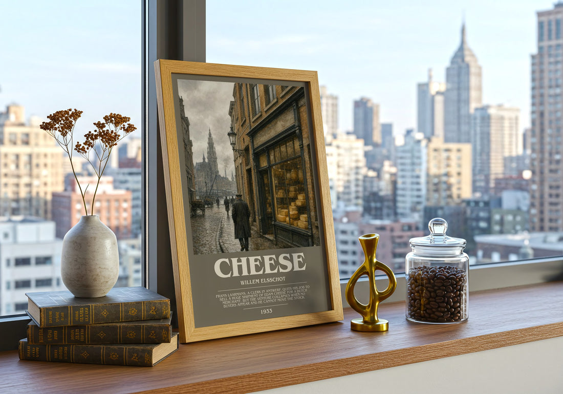 Cheese bookish poster colour and style options – Willem Elsschot book art
