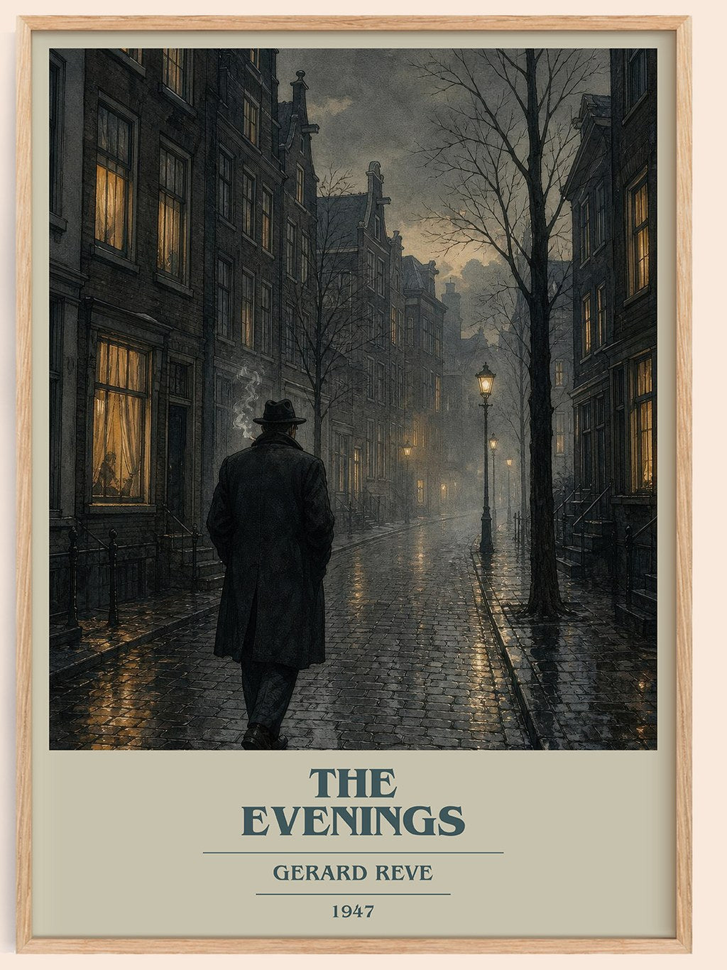 The Evenings book cover book poster by Gerard Reve – framed literary art print