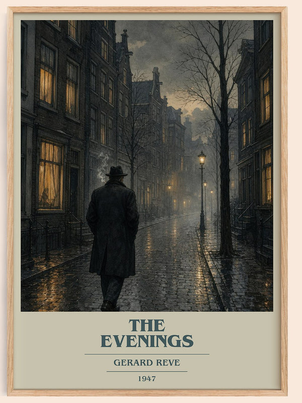 The Evenings book cover book poster by Gerard Reve – framed literary art print