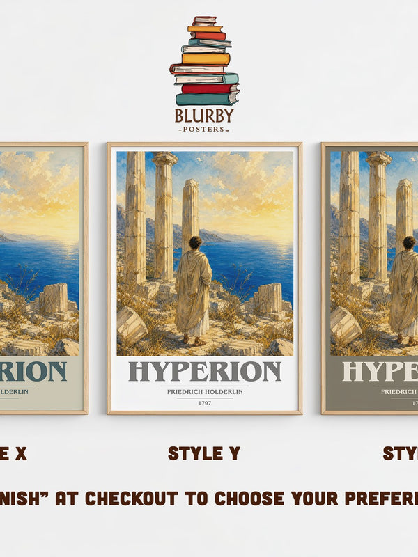 Hyperion book cover print in frame leaning in hallway – philosophy wall art