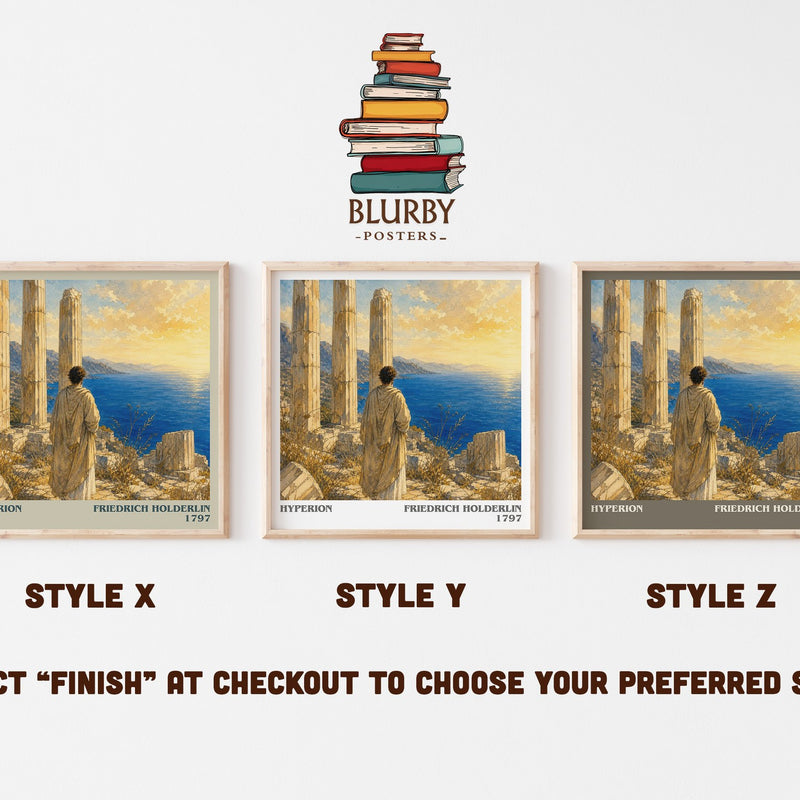 Hyperion literary print in frame leaning in hallway – philosophy wall art