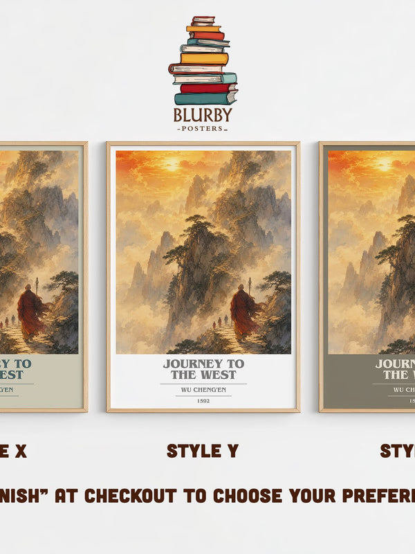 Journey to the West book cover print in frame leaning in hallway – fantasy wall art
