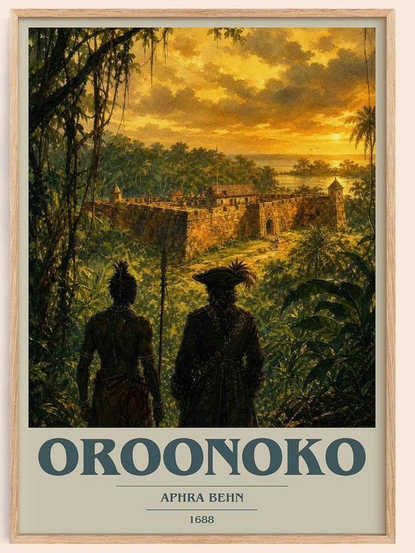 Oroonoko book cover book poster by Aphra Behn – framed literary art print