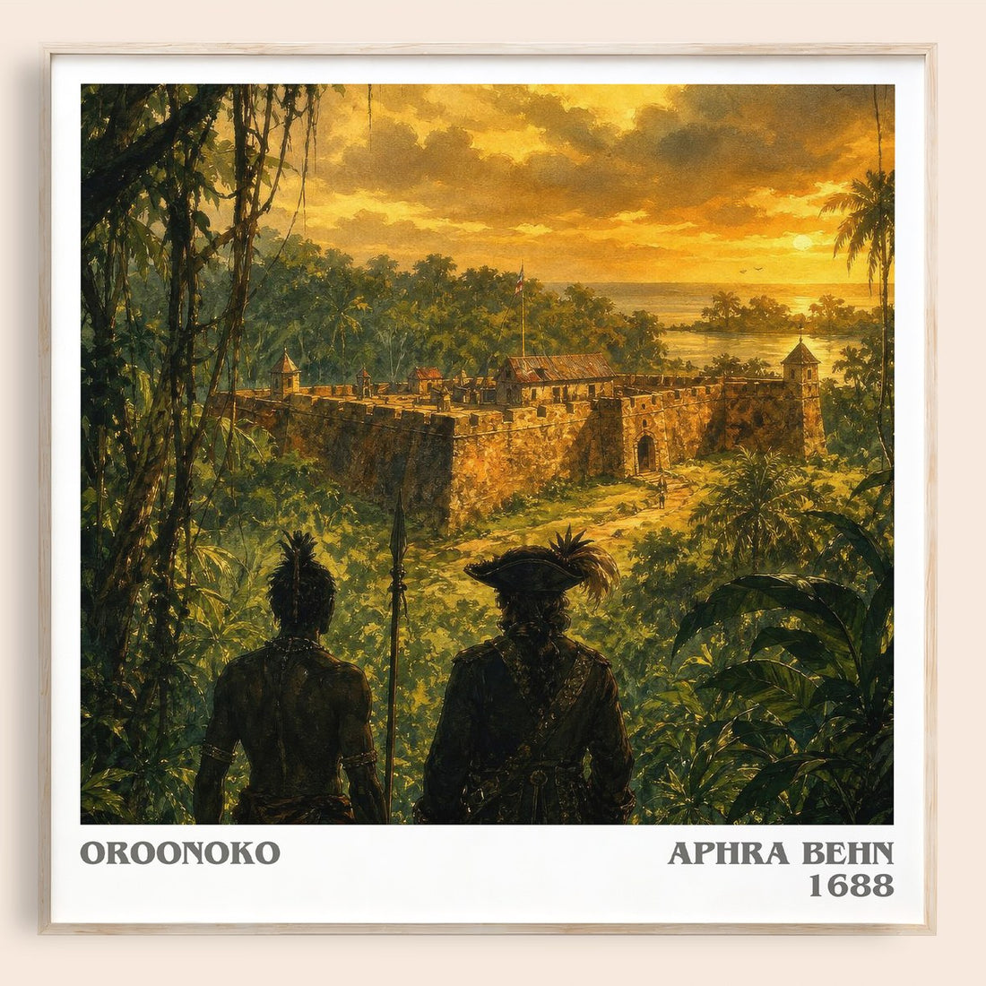 Oroonoko literary book poster by Aphra Behn – framed literary art print