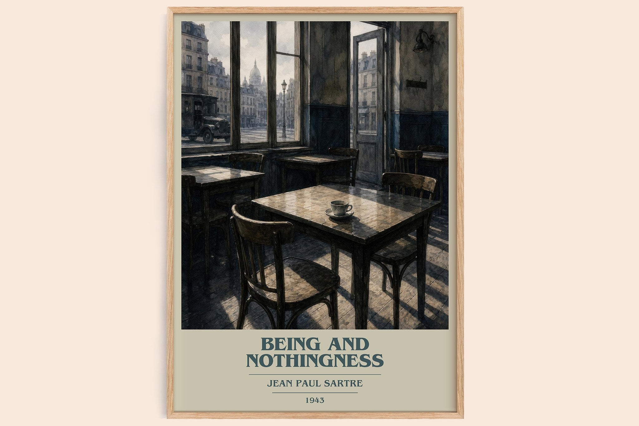Being and Nothingness Book Cover Poster by Jean Paul Sartre