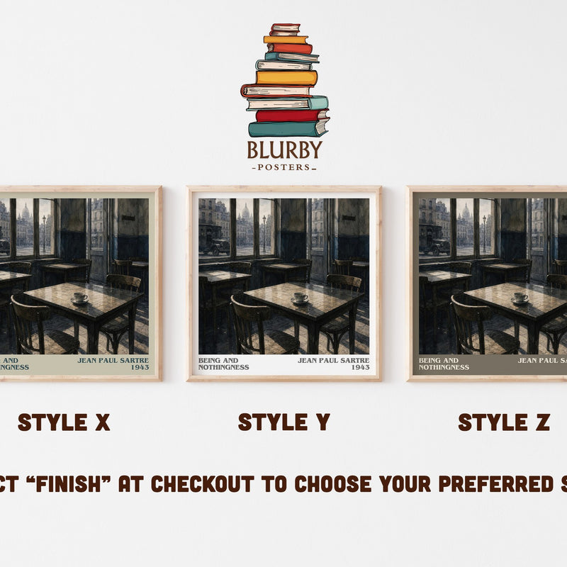 Being and Nothingness literary print in frame leaning in hallway – philosophy wall art