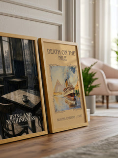Being and Nothingness watercolour print framed by window – literary home decor