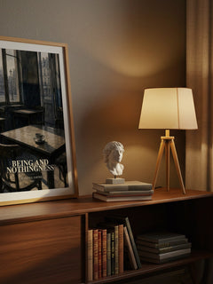 Being and Nothingness watercolour print on bookshelf – Jean Paul Sartre fan gift