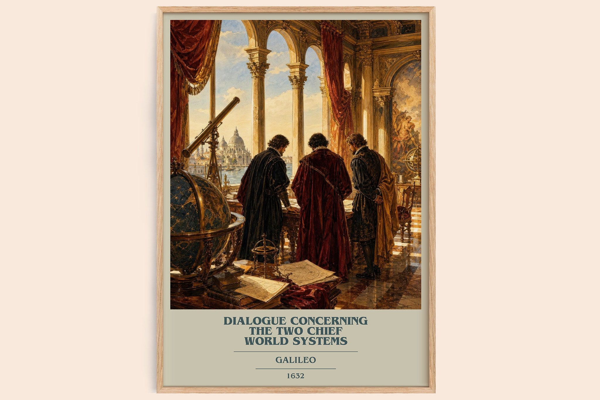 Dialogue Concerning the Two Chief World Systems Book Cover Poster by Galileo