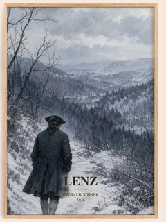 Lenz watercolour book poster by Georg Buchner – framed literary art print