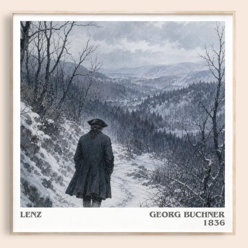 Lenz literary book poster by Georg Buchner – framed literary art print