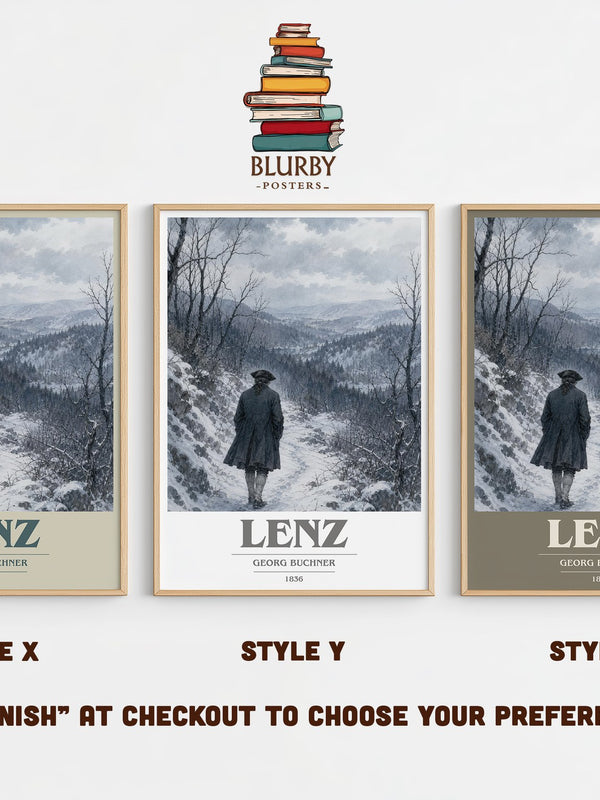 Lenz book cover print in frame leaning in hallway – literary fiction wall art