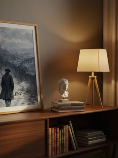 Lenz watercolour print on bookshelf – Georg Buchner fan gift