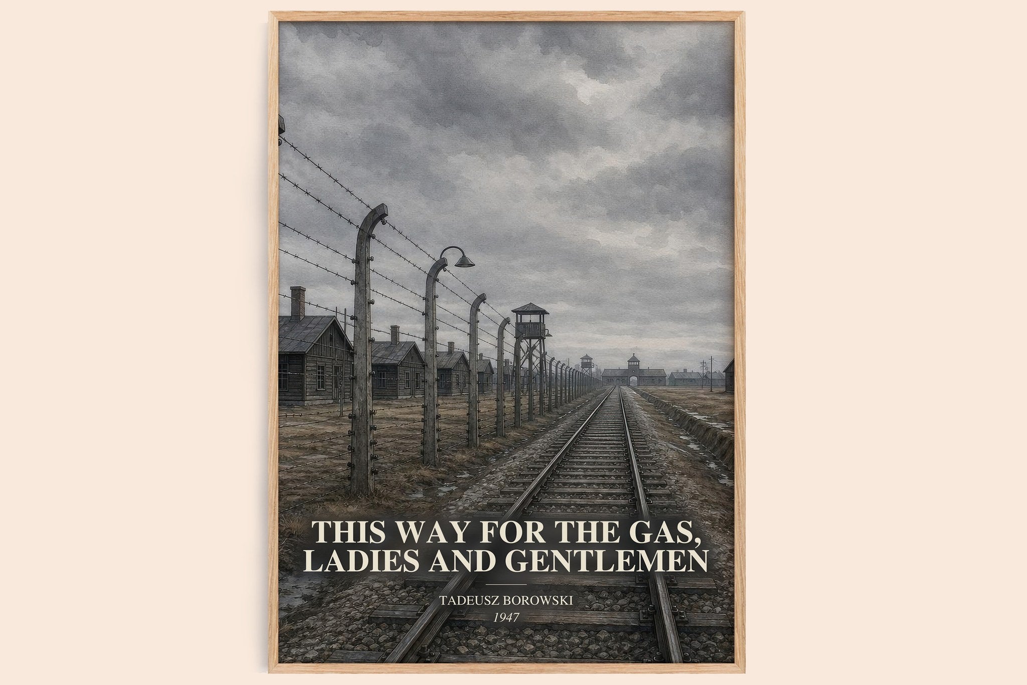 This Way for the Gas, Ladies and Gentlemen Book Watercolour Illustration by Tadeusz Borowski