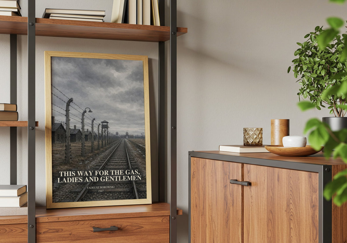 This Way for the Gas, Ladies and Gentlemen book watercolour illustration paper finish options – matte satin gloss