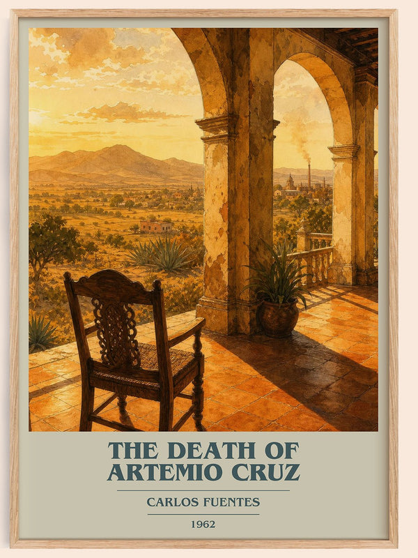 The Death of Artemio Cruz book cover book poster by Carlos Fuentes – framed literary art print