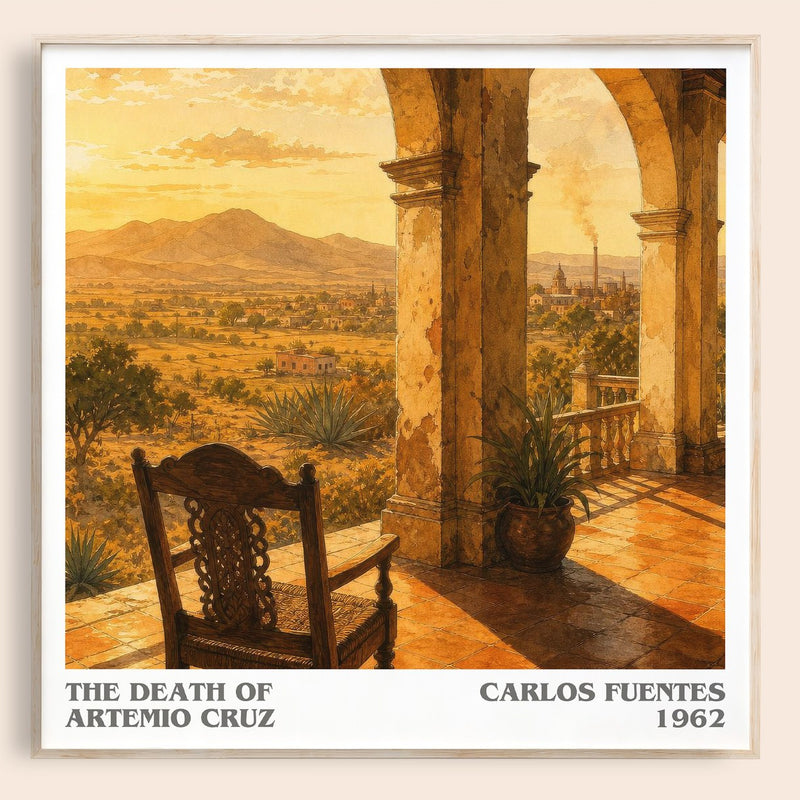 The Death of Artemio Cruz literary book poster by Carlos Fuentes – framed literary art print