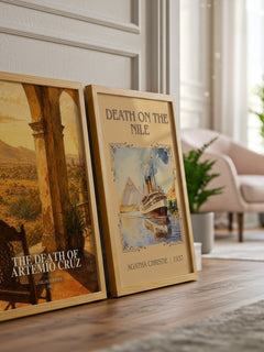 The Death of Artemio Cruz watercolour print framed by window – literary home decor