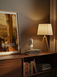 The Death of Artemio Cruz watercolour print on bookshelf – Carlos Fuentes fan gift