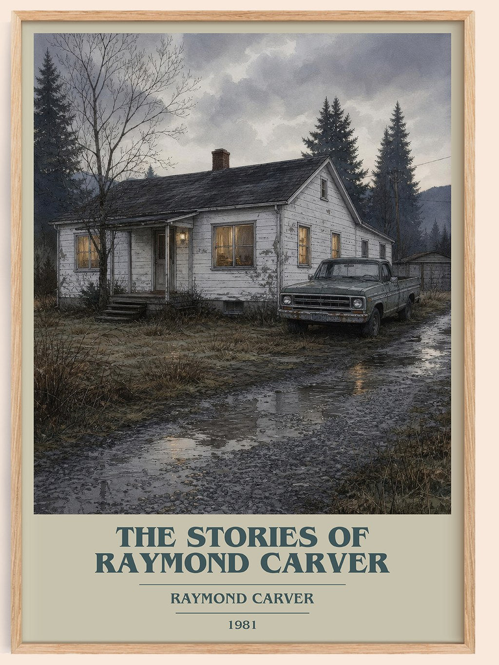 The Stories of Raymond Carver book cover book poster by Raymond Carver – framed literary art print